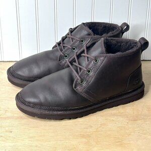UGG Neumel Chukka Ankle Boots US 11/ EUR 44.5 Brown Leather Sheep Wool Lined